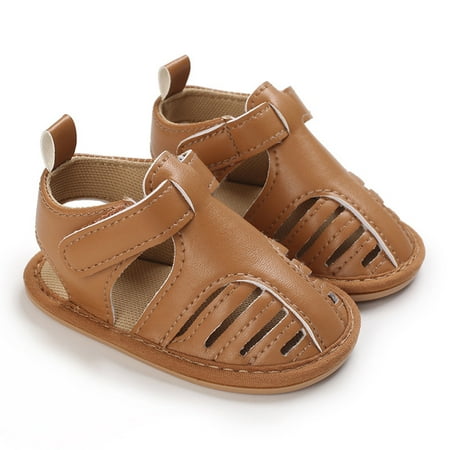 

kpoplk Walking Shoes For Baby Summer Children Infants Shoes Boys And Girls Sandals Flat Soles Light Hollow Sandals For Boys(Brown)