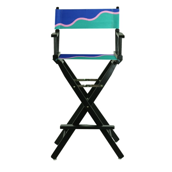 30" Director's Chair Black Frame-Wavy Wave