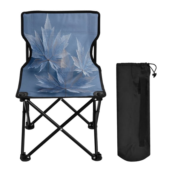 600D Oxford Camping Chair Portable Foldable Chair Supports 220 lbs for Picnic, Fishing, Backpacking Glass Mapleleaves