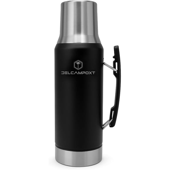 Flasque Thermique Mate avec Couvercle de Tasse Tapa Vaso – Bouteille Isotherme en Acier Inoxydable 1,2 L (67,6 oz) – Garde les Boissons Chaudes pendant des Heures – Flasque/termo Mate pour Boisson Mate, Café, Thé.