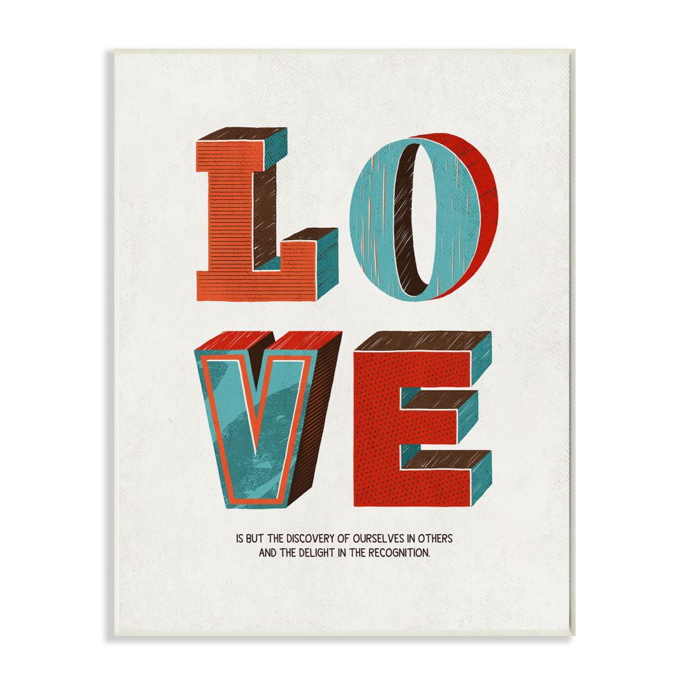 Stupell Industries Love Inspirational Comic Book Word Design Wall Plaque by Ester Kay