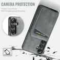thumbnail image 7 of Dteck for Samsung Galaxy S24 FE Case Magnetic with Detachable Card Holder Wallet, Compatible with MagSafe, Premium RFID Blocking PU Leather Slim Shockproof Case for Galaxy S24 FE 5G,Gray, 7 of 7