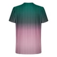 thumbnail image 4 of Gradient Shirts for Men Summer Short Sleeve Crew Neck Stripe T-Shirt Fashion Athletic Gym Workout Loose Fit Tee, 4 of 5