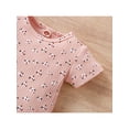 thumbnail image 6 of Seyurigaoka 3Pcs Toddler Girl's Casual Suit, Baby Kid Cute Floral Print Ribbed Short Sleeve Tops + Elastic Waist Shorts + Headband, 6 of 9