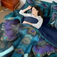 thumbnail image 4 of Feelyou Tribal Western Elephant Bedding Comforter Set 7pcs, Hippie Bohemian Animal King Bedding Sets, Teens Kids Boys Girls Reversible Bed Sheets, Luxury Bedroom Decor, 4 of 8