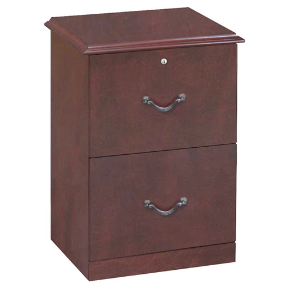 2 Drawer Vertical Wood Lockable Filing Cabinet, Cherry ...