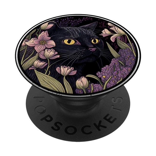 PopSockets con forma de gato negro, bonita y estética, para amantes de los gatos