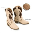 thumbnail image 3 of BURUDANI Girls' Western Cowgirl Cowboy Boots Glitter Rainbow Embroidered Mid-Calf Boots, 3 of 7