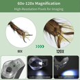 thumbnail image 2 of 60-120X Microscope Outdoor Handheld Zoom Microscope Non Spherical Optical Lens Equipped with LED Lights and UV Lights A, 2 of 5