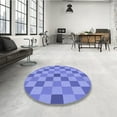 thumbnail image 3 of Ahgly Company Indoor Round Patterned Denim Blue Area Rugs, 7' Round, 3 of 6