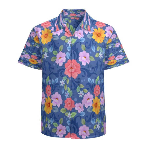 High Quality Hawaiian Shirts for Men Short Sleeve Aloha Beach Shirt Floral Summer Casual Button Down Shirts Blouses ZUNR58