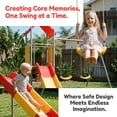 thumbnail image 4 of Rayocon Metal Swing Set with Slide and Canopy, Splinter-Free ABS & Steel Playset for Backyard, 2 Belt Swings & Playhouse Deck, Toddler Outdoor Toys, 4 of 9