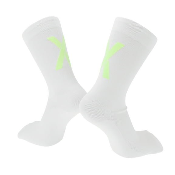 Unique Bargains Cycling Socks Quick-DryingSweat-Absorbent Anti-Friction Outdoor Bike Socks White Size l Neutral and Universal 1 Pair Luminous Letter x