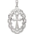 thumbnail image 1 of Sterling Silver Diamond-Cut Cross Pendant (37.97 X 21.32) Made In Thailand qc9710, 1 of 6
