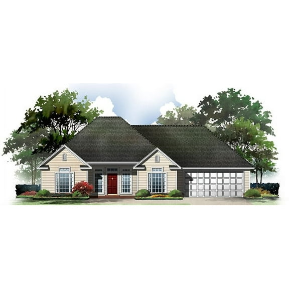 House Plan Gallery - HPG-1250M - 1,250 sq ft - 2-3 Bedroom - 2 Bath Small House Plans - Single Story Printed Blueprints - Simple to Build (5 Printed Sets)