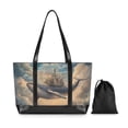 thumbnail image 7 of FORMRS Canvas Laptop Tote Bag for Women with 15.6" Computer Compartments Shoulder Handbag, Floating Whale, 7 of 7