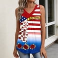 thumbnail image 6 of Iaqnaocc 4th Of July Womens Tank Tops Sleeveless Summer Casual Loose V Neck Pleated Tank Tops Patriotic American Flag Floral Print Retro Outfits Multicolor L, 6 of 6