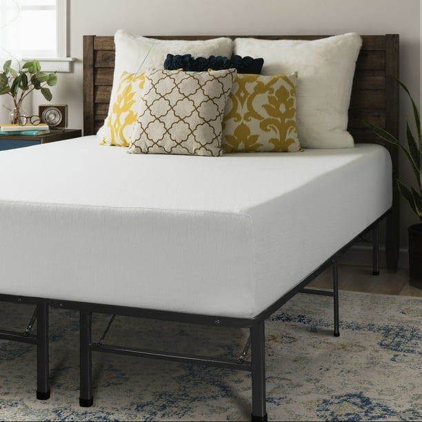 Crown Comfort Premium 12 Inch Memory Foam Mattress and Bed Frame Set