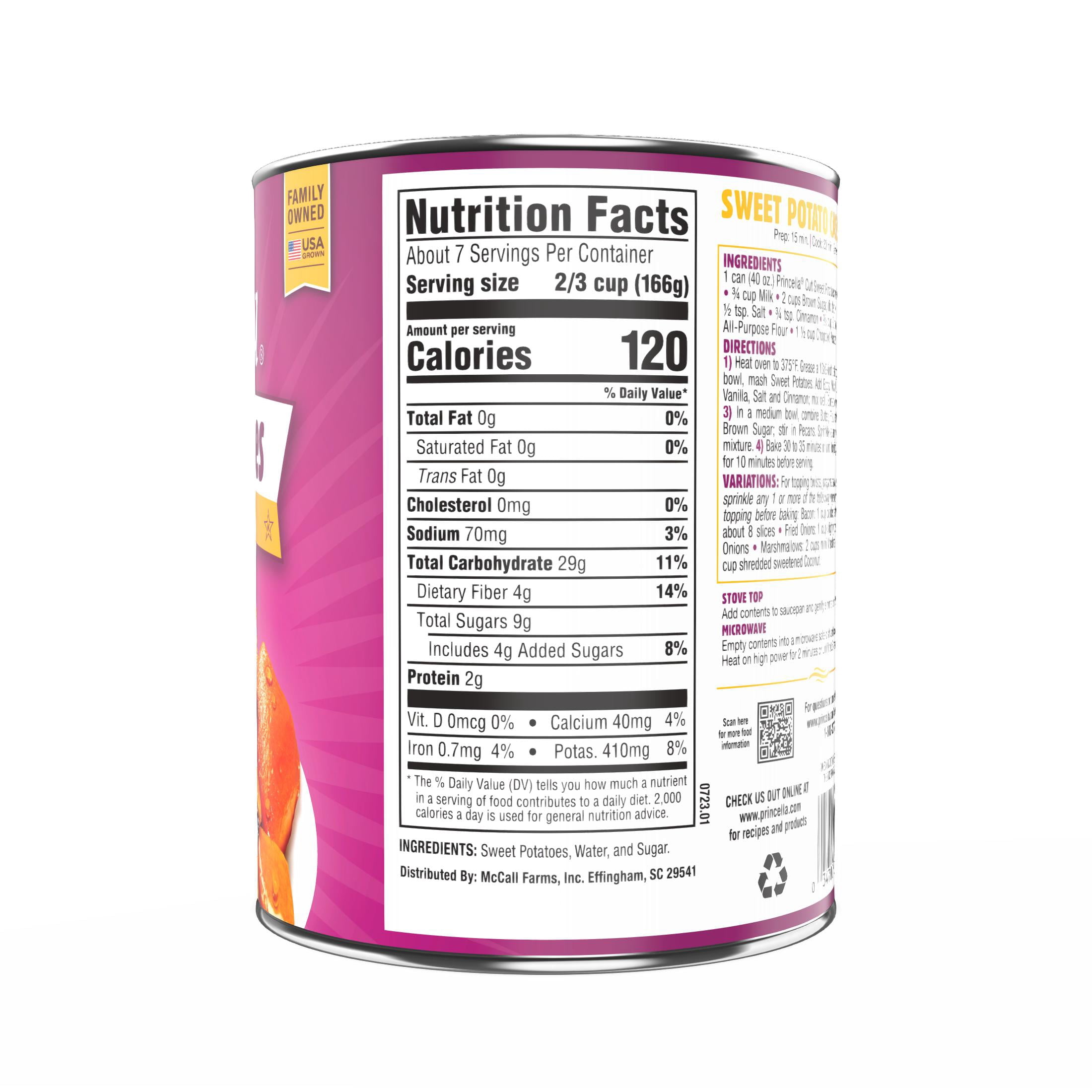 Princella Sweet Potatoes Cut Yams in Syrup, 40 oz., Can