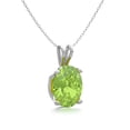 thumbnail image 4 of SuperJeweler 1 1/3 Carat Oval Shape Peridot Necklace in Sterling Silver, 18 inches for Women, 4 of 5