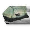 thumbnail image 3 of Whale Soft Flannel Fleece Throw Blanket, Environmental Image with a Whale in an Egg near an Oil Part and Plane Artwork, Cozy Plush for Indoor and Outdoor Use, 50" x 60", Multicolor, by Ambesonne, 3 of 6