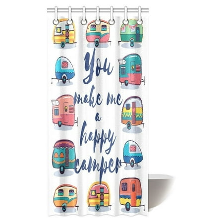 Mypop Camper Shower Curtain You Make Me Happy Camper Motivational