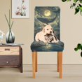 thumbnail image 4 of Yayeee 2 Pack Dining Chair Covers Stretch Parson Chairs Slipcovers Seat Protector, Whale and Moon, 4 of 6