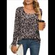 thumbnail image 1 of Camiseta Tipo Túnica de Larga con Cuello Cuadrado para Mujer, Holgada, de Cintura Alta, Estampada, para Otoño Flores Pequeñas L, 1 of 10