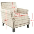 thumbnail image 5 of SAFAVIEH Easton Club Chair In Plaid Brass Nail Head Tan / Red, 5 of 8