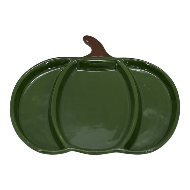 Plato Way to celebrate Calabaza de cerámica verde