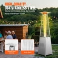 thumbnail image 3 of VEVOR Chauffage de Patio au Propane 48000 BTU Pyramid avec Roues pour Patio Extérieur Argent, 3 of 9