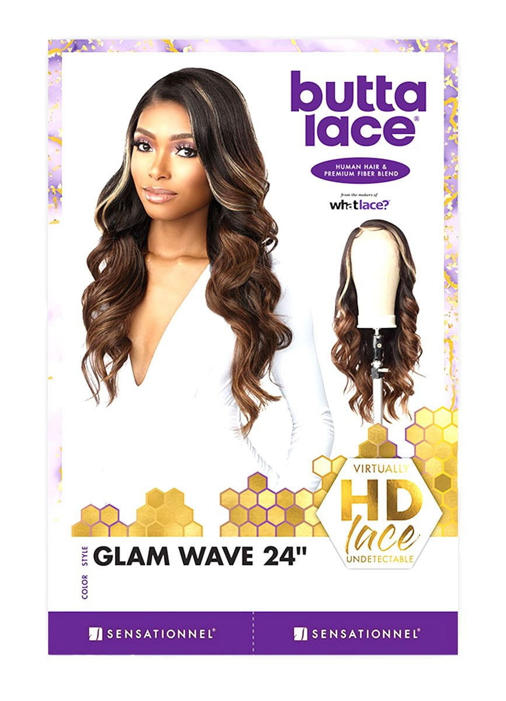 Sensationnel Human Hair Blend HD Lace Front Wig Butta Lace Glam Wave 24" (BALAYAGECARAMEL)