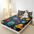 thumbnail image 4 of Manfei Colorful Planet Full Size Sheets,Oil Painting Aesthetic Bed Sheets,Cartoon Stars Print Sheet Sets For Boys Kids,Microfiber Bedroom Decor,4 Pieces, 4 of 7