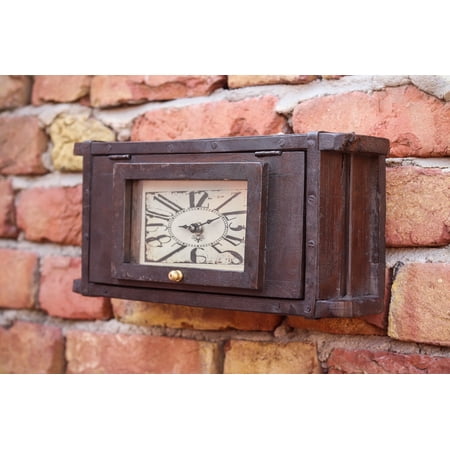 De Kulture Works Vintage Clock Collection 4 Quartz Traditional Antique, Vintage Wall Clocks, Handcrafted, Recycled Wooden Brick Mould