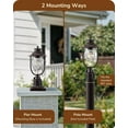 thumbnail image 4 of Dusk to Dawn Outdoor Post Light, Pole Light Fixture with Pier Mount Base, Waterproof Exterior Lamp Post Lantern Head, Clear Stone-Patterned Glass, for Driveway Yard Fence Garden Patio, 4 of 16