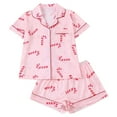 thumbnail image 3 of XIAONU Women's Christmas Candy Pajama Set Short-Sleeve Shirt Shorts Sleepwear Festive Cute Soft Holiday Homewear Set, 3 of 9