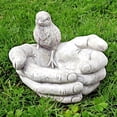 thumbnail image 4 of 1pc Hand-Shaped Bird Bath, Creative Resin Bird Feeder, Garden Resin Ornaments, Bird Seed Feeding Bowl And Water Station, Gifts For Bird Lovers, Ornaments Decoration For Indoor Desktop Outdoor Lawn Yar, 4 of 5