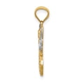 thumbnail image 2 of 14K Yellow Gold White Rhodium Polished Finish Concave Angel Pendant, 2 of 4