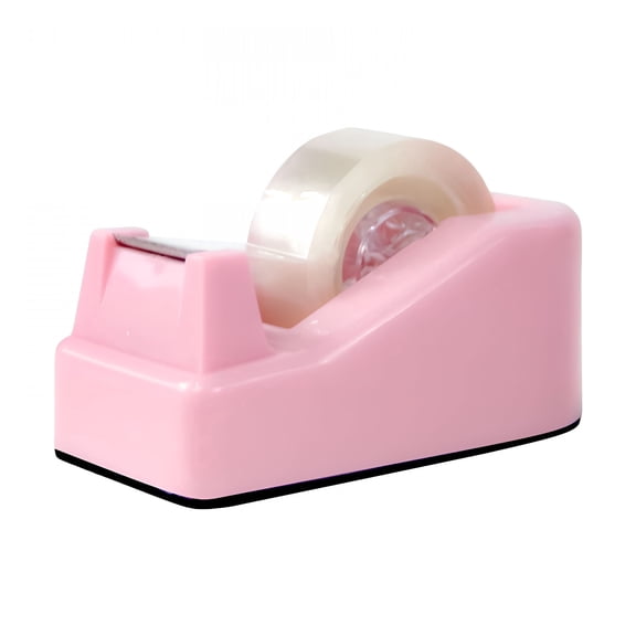 CCOCC 2026 New 1 Pc Desktop Tape Dispenser Adhesive Roll Holder with Weighted Nonskid Base Tape Dispenser Cute,Pink(Tape Not Included)