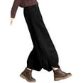 thumbnail image 3 of Women'S Corduroy Wide Leg Pants, Fall Winter High Waist Bootcut Cropped Trousers Casual Loose Black XXL, 3 of 8