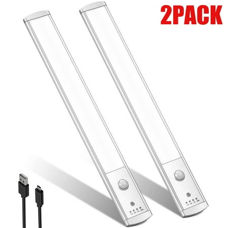 

Under Cabinet Lighting 46 LED Motion Sensor Closet Light Rechargeable Magnetic Closet Lighting Wireless Lights for Kitchen 2Pack