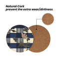 thumbnail image 4 of Multi-Shape Mdf Cork Coaster 4 Pieces Of Anti-Slip, Anti-Wear And Anti-Fouling 3.9in Easy To Clean And Stable Structure Plaid Fall Camo Royalblue_2 Round Shape, 4 of 7
