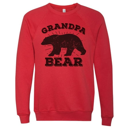 Mens Dream Super Soft Sweatshirt ”Grandpa Bear” High Quality Long Sleeve Sweater XX-Large, Premium Red