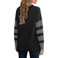 thumbnail image 3 of Charmo Women's Long Sleeve Zipper Loose Pullover Tops Shirts Color Block Split Sweatshirt, 3 of 3