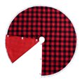 thumbnail image 2 of Falda del árbol de Navidad Tela escocesa de punto rojo y negro Decoración del árbol de Navidad FleinngHoz JD704962874, 2 of 7