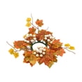 thumbnail image 2 of Artificial Maple Leaf Candle Holder Set, Fall Wreath Centerpiece For Table, Thanksgiving Party, Or Halloween Decoration, 2 of 6