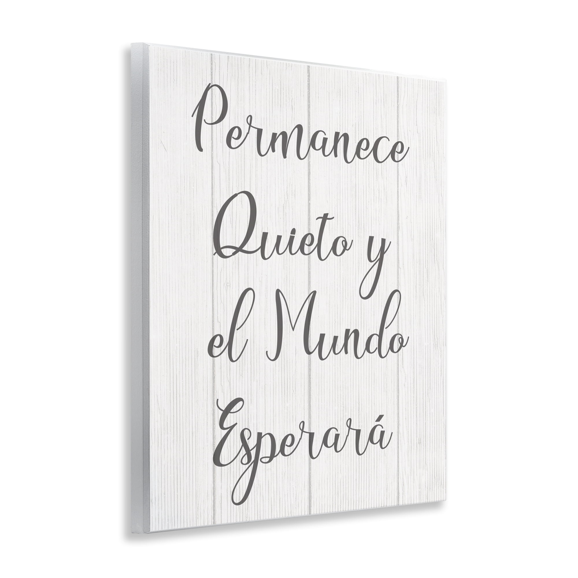 Stupell Industries Permanece en Quietud Inspirational Quotes & Sayings Painting Unframed Art Print Wall Art, 11 x 14