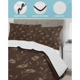 thumbnail image 3 of Twin Quilt Bedding Set, Brown Floral Reversible Summer Quilt 3 Pieces, Vintage Spring Botanical Flowers Lightweight Bedspreads Coverlets with 2 Pillow Shams for All Seasons, 3 of 5