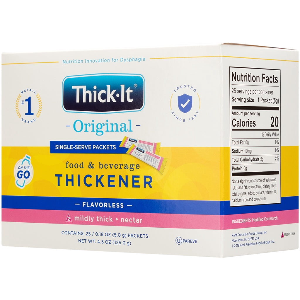 Thick-It Original Food & Beverage Mildly Thick Single-serve Packets for Dysphagia, Iddsi Nectar Consistency, Easy Mix, 25 Pack