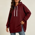 thumbnail image 3 of Yutgune Cute Hoodies Oversized Hoodie Women Side Split Pocket Long Sleeve Hooded Sweatshirt Women, 3 of 8